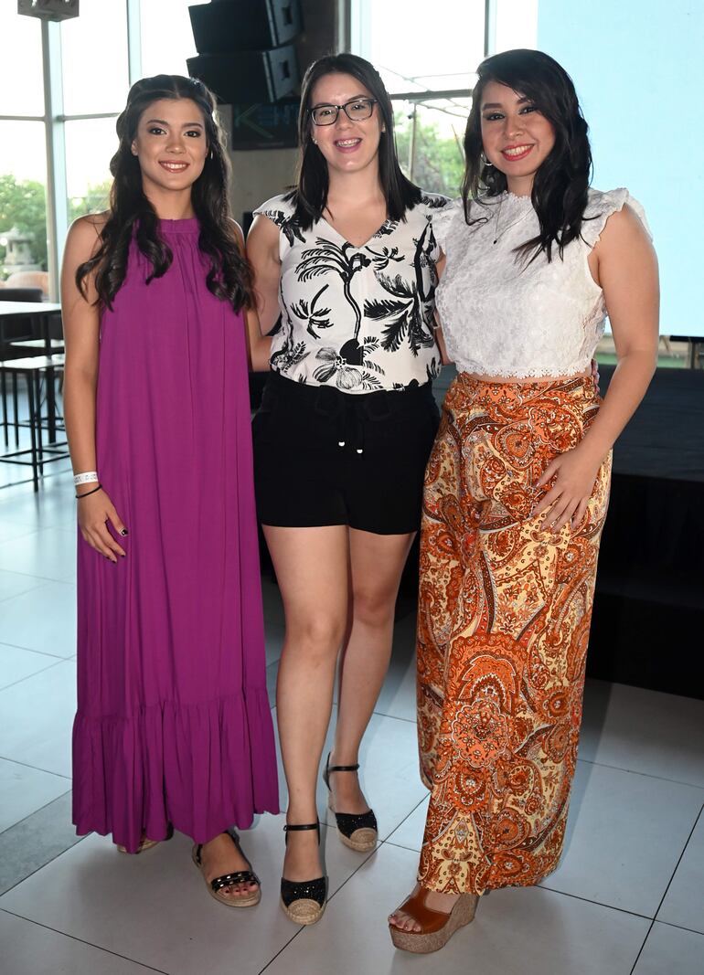 Martina Grillón, Noelia Garcete y Gisell Cena.