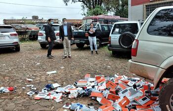 Los materiales falsificados que fueron destruidos en el depósito "La Piedad".