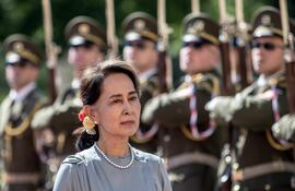 Aung San Suu Kyi durante una visita a Praga, República Checa, en junio de 2019.