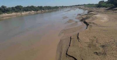 El caudal del Pilcomayo es sumamente baja.