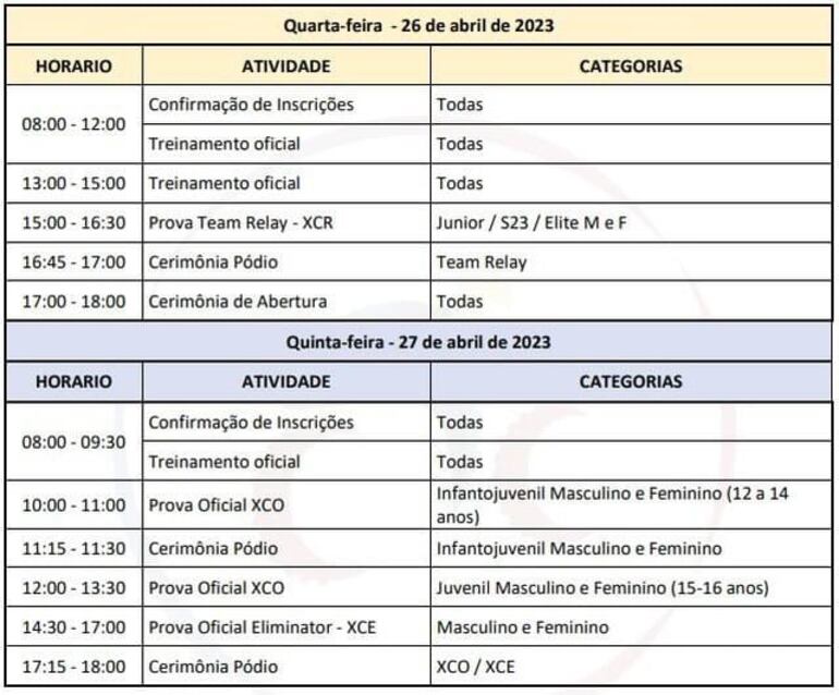 Programa del certamen.