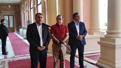 Richard Ramírez (i), Nicanor Duarte Frutos y Carlos Arrechea.