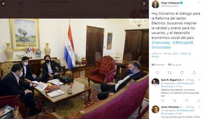 El vicepresidente Hugo Velázquez tuiteó la foto de la reunión en la que hablaron de la reforma.