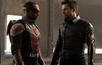 Anthony Mackie y Sebastian Stan en "Falcon y el Soldado del Invierno".