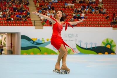 Presentación de la patinadora Jazmín Pérez en solo dance (style) de la categoría junior en el Mundial de Patinaje en la SND Arena. (SND)