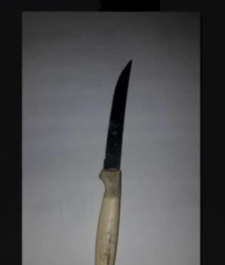 Cuchillo incautado del detenido. (captura ABC TV).