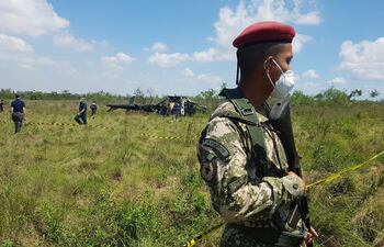 Imagen de archivo. Sitio donde se precipitó el helicóptero de la Fuerza Aérea en Luque.