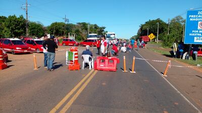 Cierre de ruta en zona de Coronel Oviedo.