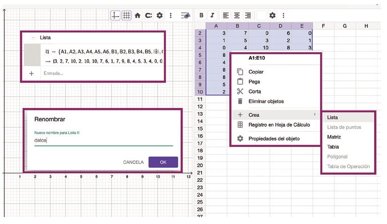 Estadística descriptiva con GeoGebra