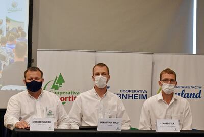 Directivos de la Fundación Ideagro durante la presentación.