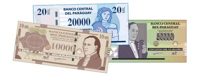 Billetes del Paraguay.