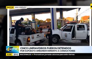 Cinco limpiavidrios son aprehendidos, por supuesto amedrentamiento a conductores en San Lorenzo