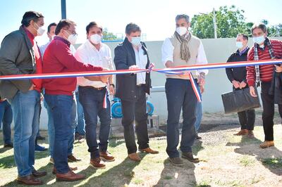 Recorrido del presidente Mario Abdo Benítez con Nicanor Duarte Frutos, el jueves último.