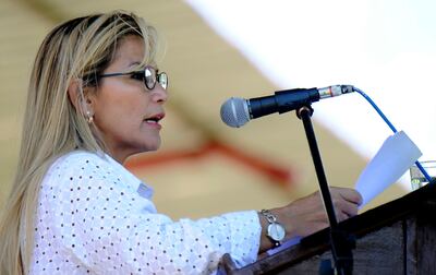 Jeanine Añez, presidenta interina de Bolivia.