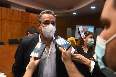 El gobernador de Central, Hugo Javier González, en la Cámara de Diputados el lunes pasado.