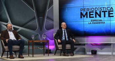 El viceministro de Salud, Julio Rolón (i), y el doctor Héctor Castro.