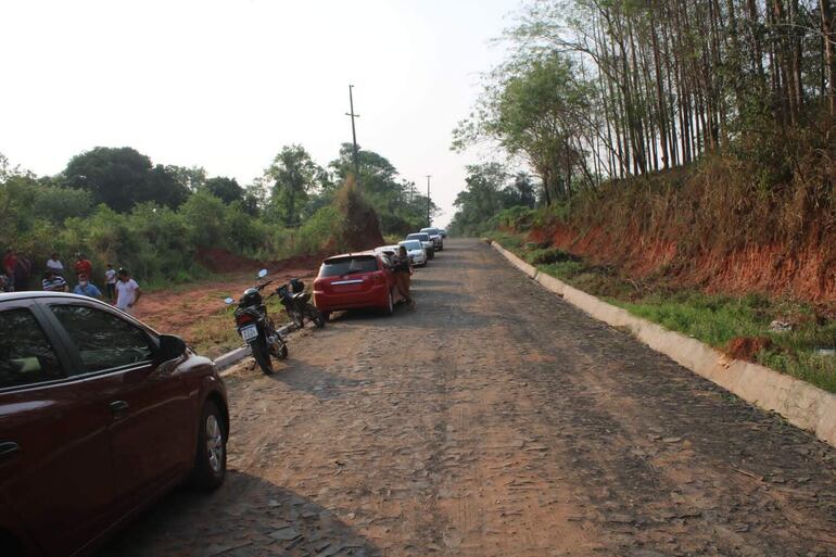 Inauguración del empedrado en la compañía Arroyo Guazú de San Estanislao.