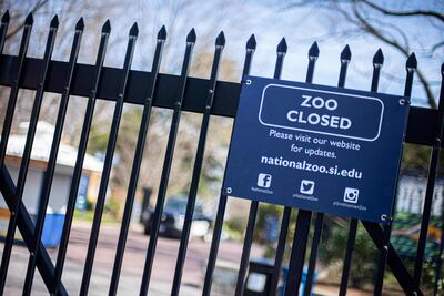 La entrada al zoológico Smithsonian de Washington, cerrado por la pandemia de covid-19, en una imagen de archivo.