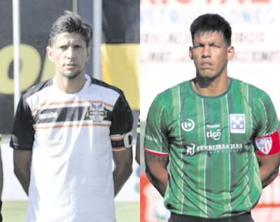 Enrique "Rambert" Vera (I) y Julio dos Santos, jugadores de dilatadas trayectorias que compiten en el torneo de la tercera categoría de la APF.