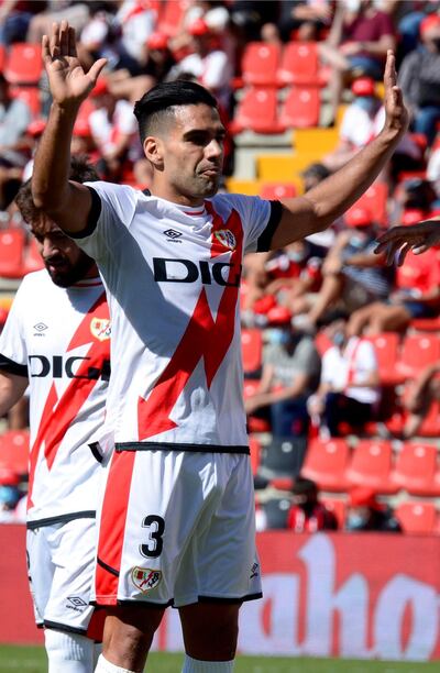 Radamel Falcao García debutó con un gol en el equipo de Rayo Vallecano.