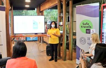 La ministra Sofía Montiel durante su presentación.