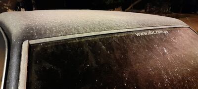 Escarcha sobre automóvil en Asunción