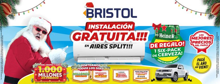 Bristol brinda a sus clientes la instalación gratuita del aire split.