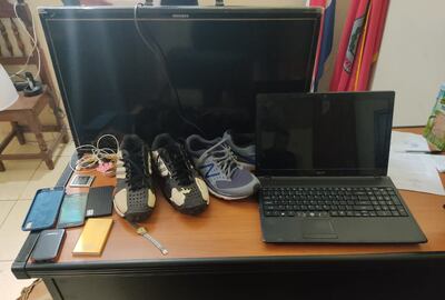 Elementos recuperados que el ladrón intentó robar.