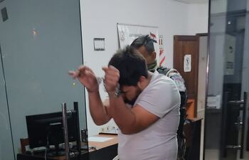 Derlis Alexis Fretes, de 26 años, al momento de su detención.