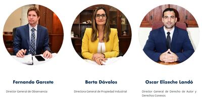 Los cuestionados figuran con el cargo de “Director General” en la página web de Dinapi.