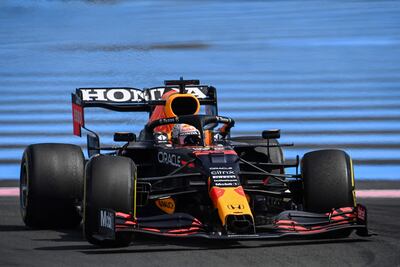 El holandés Max Verstappen en acción durante la sesión de ayer Le Castellet, Francia. Foto: AFP