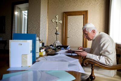 El papa Benedictp XVI en sus vacaciones en Castel Gandolfo en 2010.