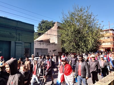 Manifestantes protesta Asunción