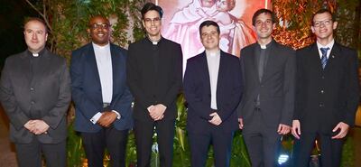 Los padres de Schoenstatt: Martín Gómez, Reginald Ibe, Óscar Saldívar, Santiago Ferrero, Cristián Rodríguez y 
Cristhian Silva.