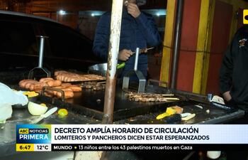 Lomiteros y pancheros, esperanzados con ampliación de horario de circulación