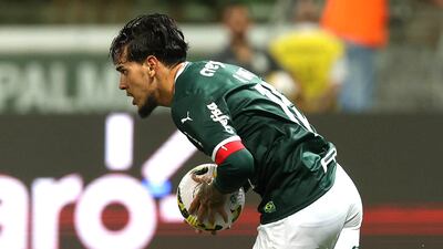 Gustavo Gómez anotó de penal un gol para Palmeiras, que cayó ante Ceará.