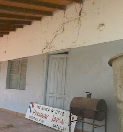 La Escuela Paraguay-Japón donde las clases presenciales están suspendidas hasta se consiga reparar la institución