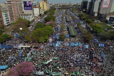 Marcha por el 76º aniversario del Día de la Lealtad, en Buenos Aires.