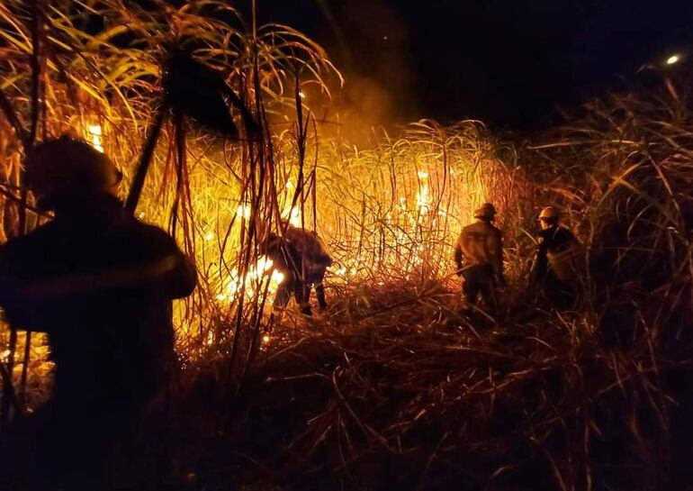 Incendios en pastizales de Ypané y Guarambaré.