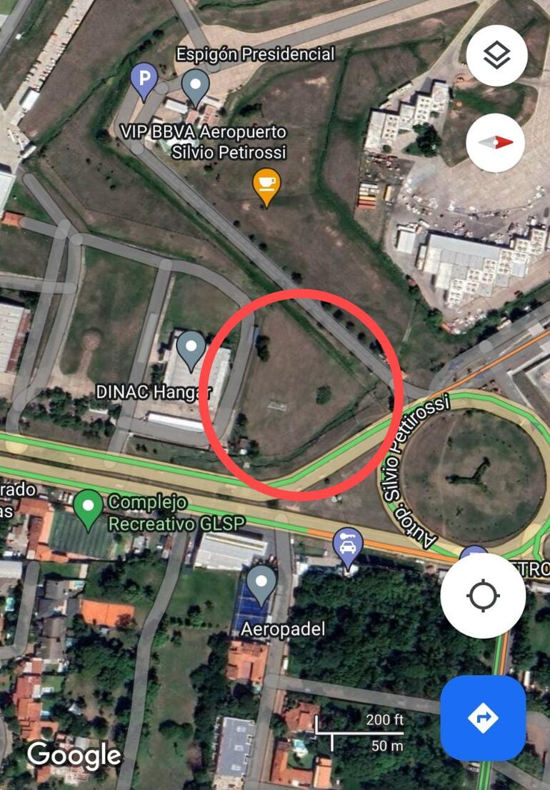 El predio encerrado en círculo rojo es el inmueble que pretende la Municipalidad. 