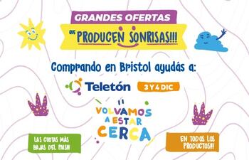 Comprando en Bristol este viernes 3 y sábado 4, se estará ayudando a Teletón.