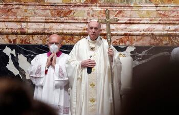 El papa Francisco durante la misa de Corpus Christi.