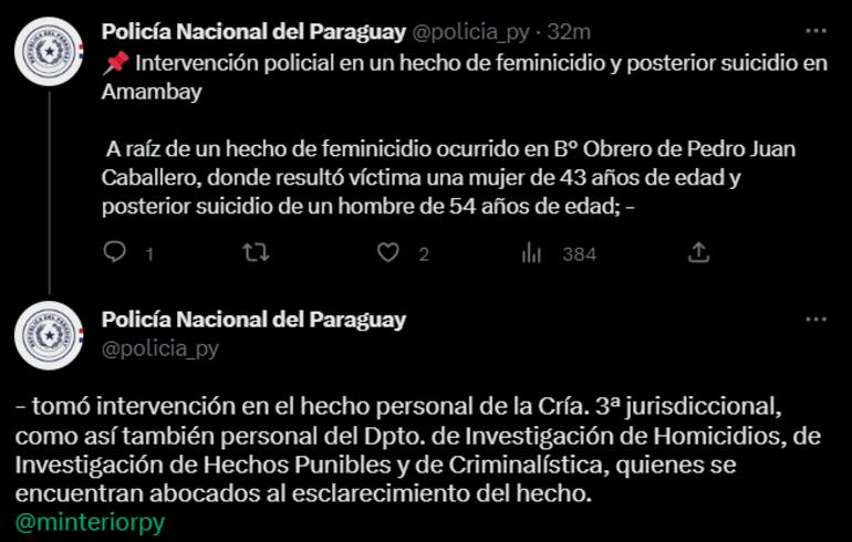 La Policía Nacional confirma el hecho.