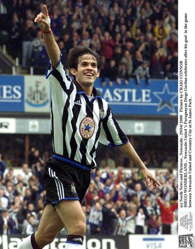 Diego Gavilan festeja el único gol marcado en el Newcastle.