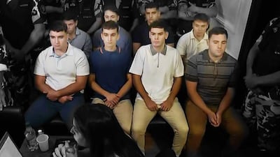 Los ocho rugbiers acusados por el asesinato de Fernando Báez Sosa.