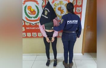 Ana Noelia Garcete Franco cuando fue detenida por la Policía en mayo pasado.