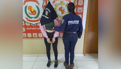 Ana Noelia Garcete Franco cuando fue detenida por la Policía en mayo pasado.