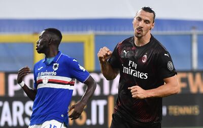 Zlatan Ibrahimovic anotó dos goles para el Milan que derrotó al Sampdoria.