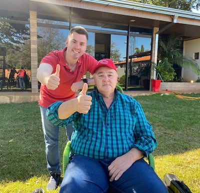 El gobernador Roberto González y su hijo Federico González.