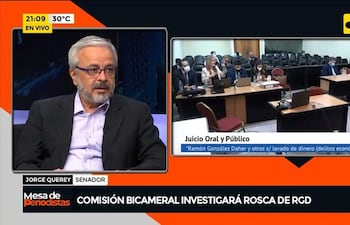 Senador Jorge Querey, durante el programa Mesa de Periodistas de ABC TV, habló sobre la CBI que investigará las "ayudas" al clan González Daher para su accionar delictivo